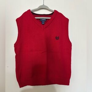 Chaps Kids Red Knit V-Neck Sweater Vest Size 8